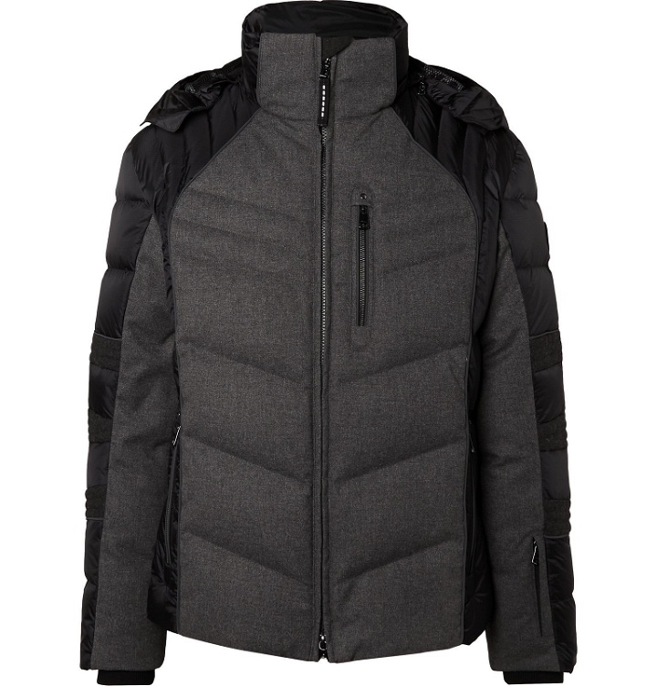 Photo: Bogner - Bruce-D Quilted Panelled Virgin Wool-Blend and Shell Down Ski Jacket - Gray