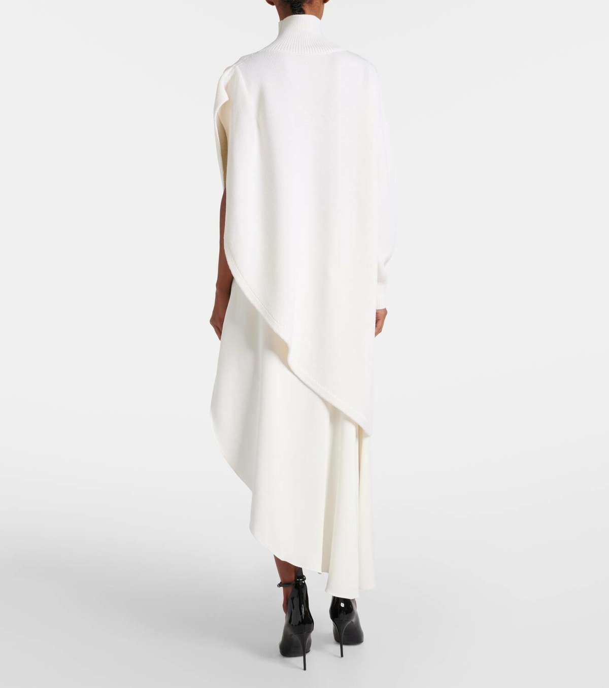 Alaïa Asymmetric caped wool sweater