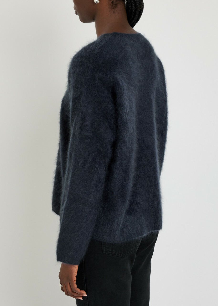 Eileen Fisher Brushed Cashmere Jumper Dark Blue
