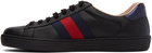 Gucci Black Embroidered Ace Sneakers