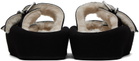 MM6 Maison Margiela Black Sunken Footbed Slides