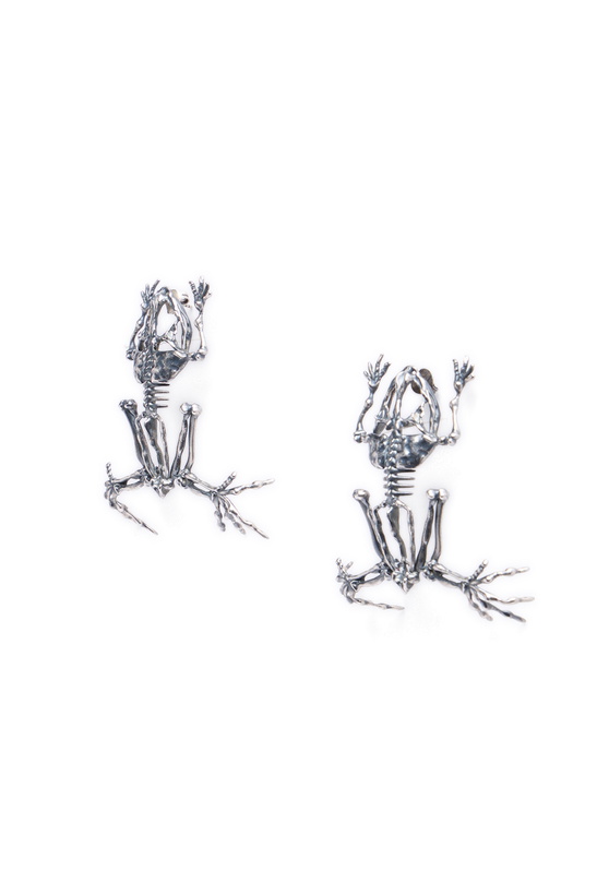 Photo: Diesel Skeleton-effect metal earrings - Earrings Womens in Silver
