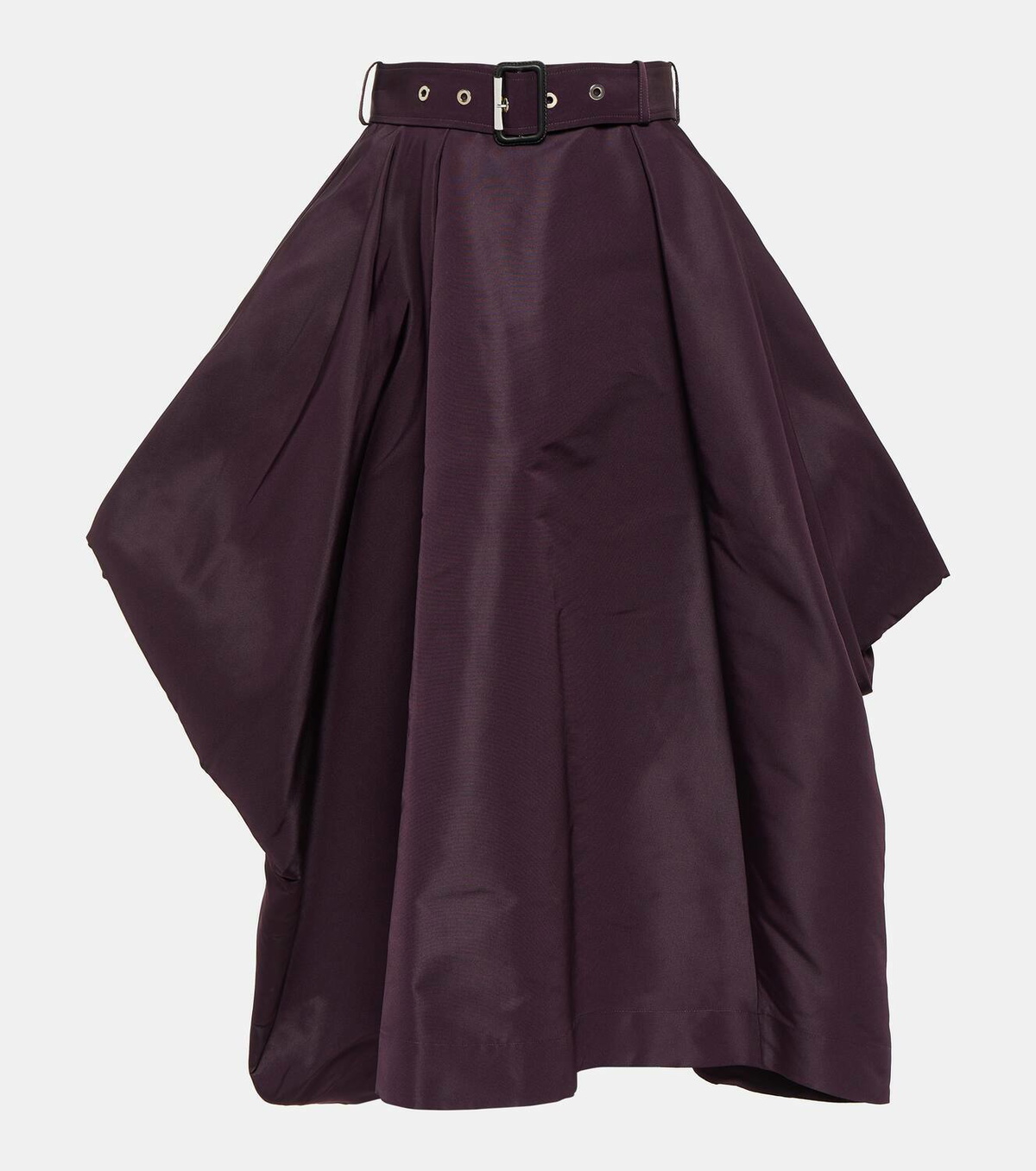 Alexander McQueen Draped faille midi skirt Alexander McQueen