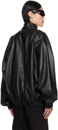Balenciaga Black Embroidered Leather Jacket