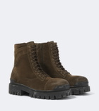 Balenciaga Strike suede combat boots