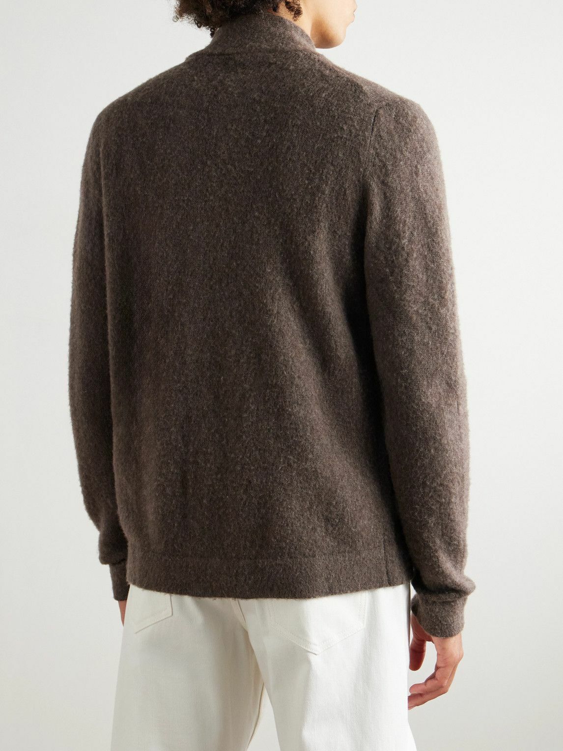 Boglioli - Brushed-Virgin Wool and Cashmere-Blend Cardigan - Brown
