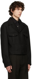 Recto Black Military Short Shirt Jacket
