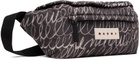 Marni Gray & White Scribble Print Puff Belt Pouch