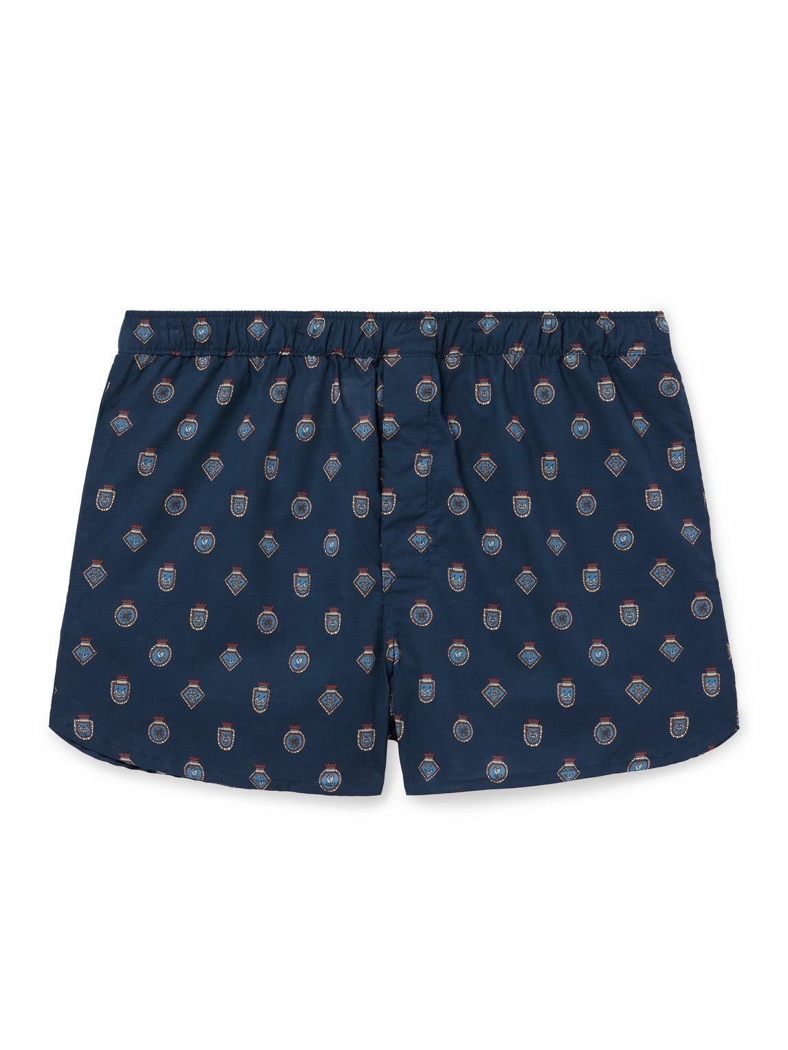 Derek Rose - Ledbury 83 Slim-Fit Printed Cotton Boxer Shorts - Blue