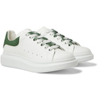 Alexander McQueen - Exaggerated-Sole Suede-Trimmed Leather Sneakers - White