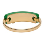 Bottega Veneta Gold and Green Antique Bracelet