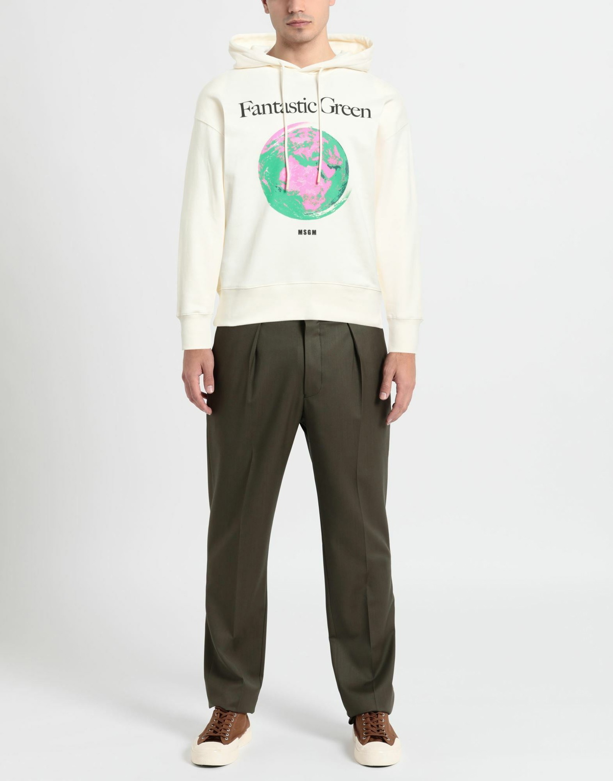Msgm Mens Sweatshirt Cream