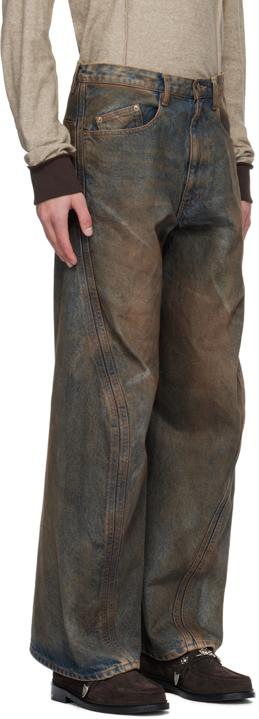 NVRFRGT Brown Twisted Jeans