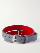 Christian Louboutin - Silver-Tone and Full-Grain Leather Wrap Bracelet