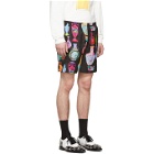 Versace Black and Multicolor Vase Shorts