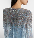 Jenny Packham Symphony embellished caped gown