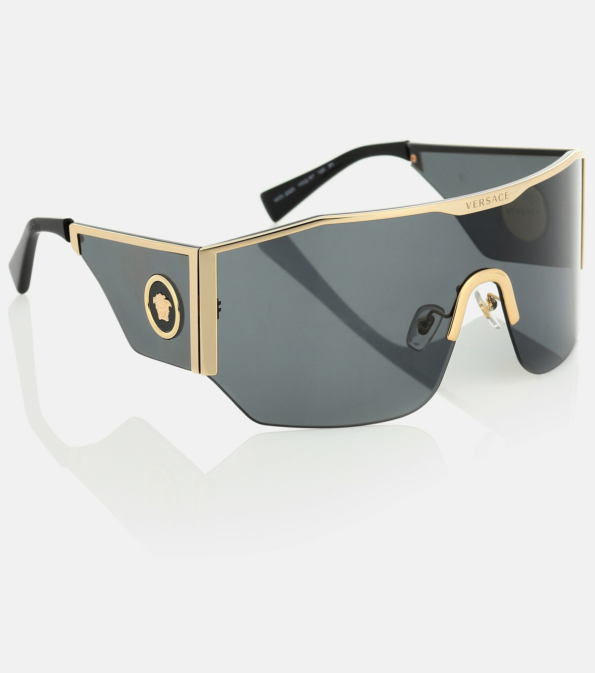 Versace medusa oversized tinted unisex sunglasses Versace Medusa Insignia Shield Sunglasses - Black Sunglasses  main image 3