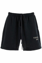 FEAR OF GOD ESSENTIALS high-waisted black cotton fleece shorts Black