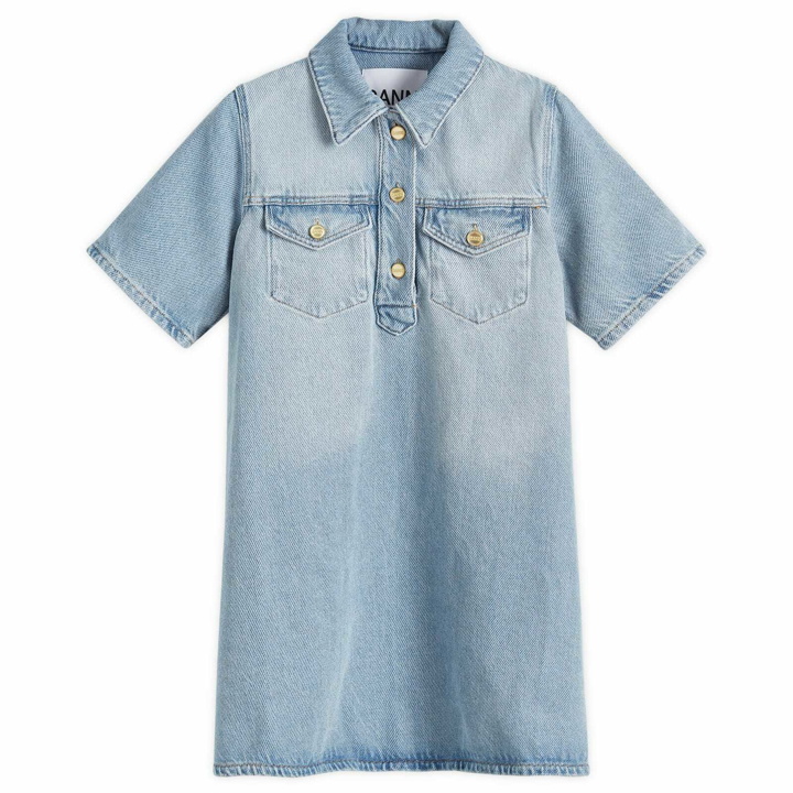 Photo: GANNI Women's Heavy Denim Mini Dress in Tint Wash