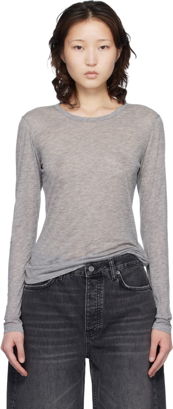 Photo: ANINE BING Gray Sylvie Long Sleeve T-shirt
