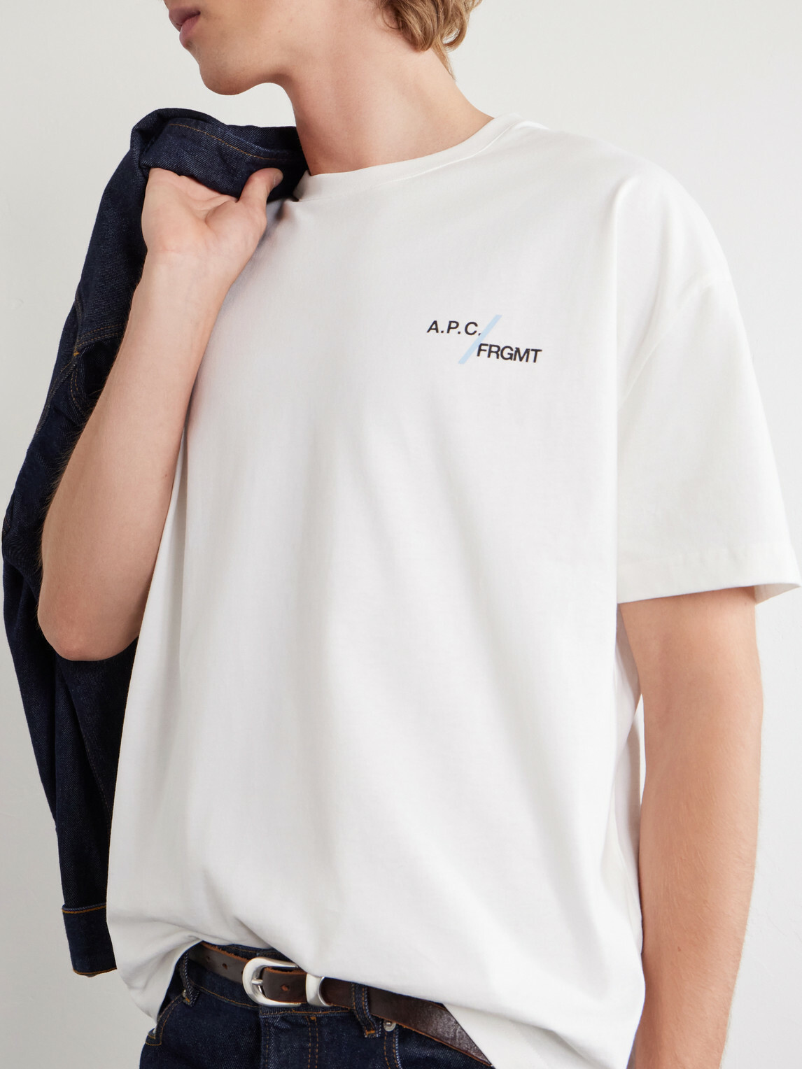A.P.C. - Fragment Logo-Print Cotton-Jersey T-Shirt - White