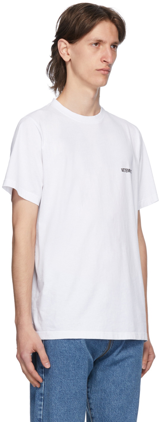 VETEMENTS White Logo Front Back T-Shirt Vetements