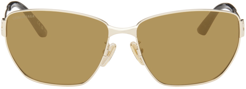 Balenciaga Gold Rectangular Sunglasses Balenciaga display picture 2