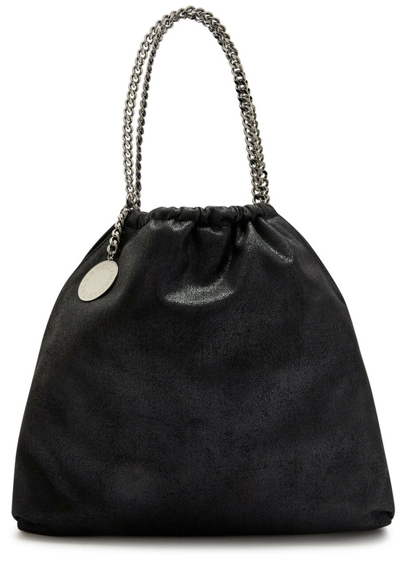 Photo: Stella Mccartney Falabella Drawstring Faux Suede Tote - Black - One Size