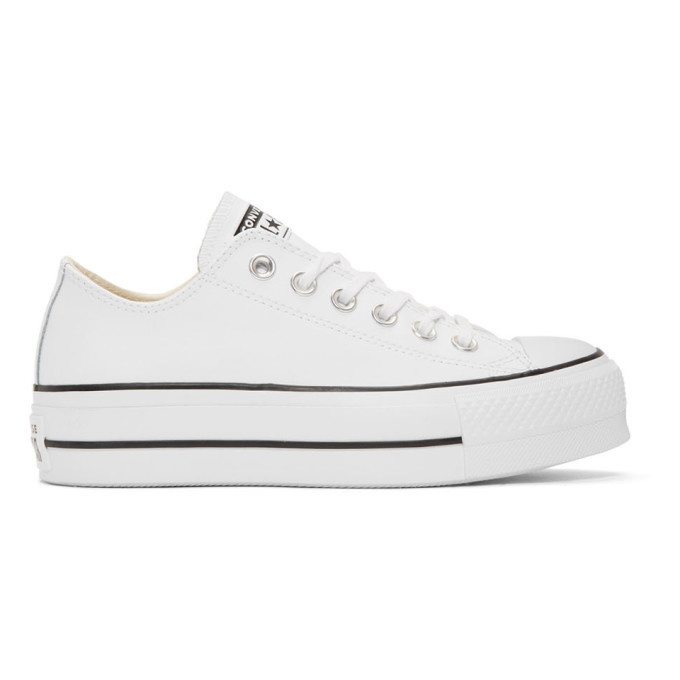 Converse White Leather Chuck Taylor All Star Platform Converse