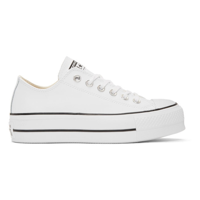 White leather 2025 wedge converse