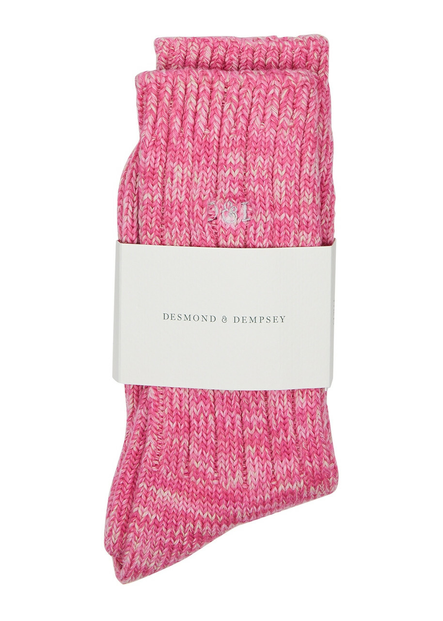Desmond & Dempsey Really Warm Cotton-blend Socks Pink