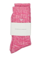 Desmond & Dempsey Really Warm Cotton-blend Socks Pink