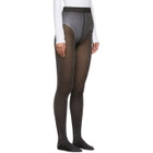 Marc Jacobs Black and Silver Ribbed Tights
