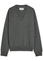 Maison Margiela V-neck Wool Jumper Dark Grey