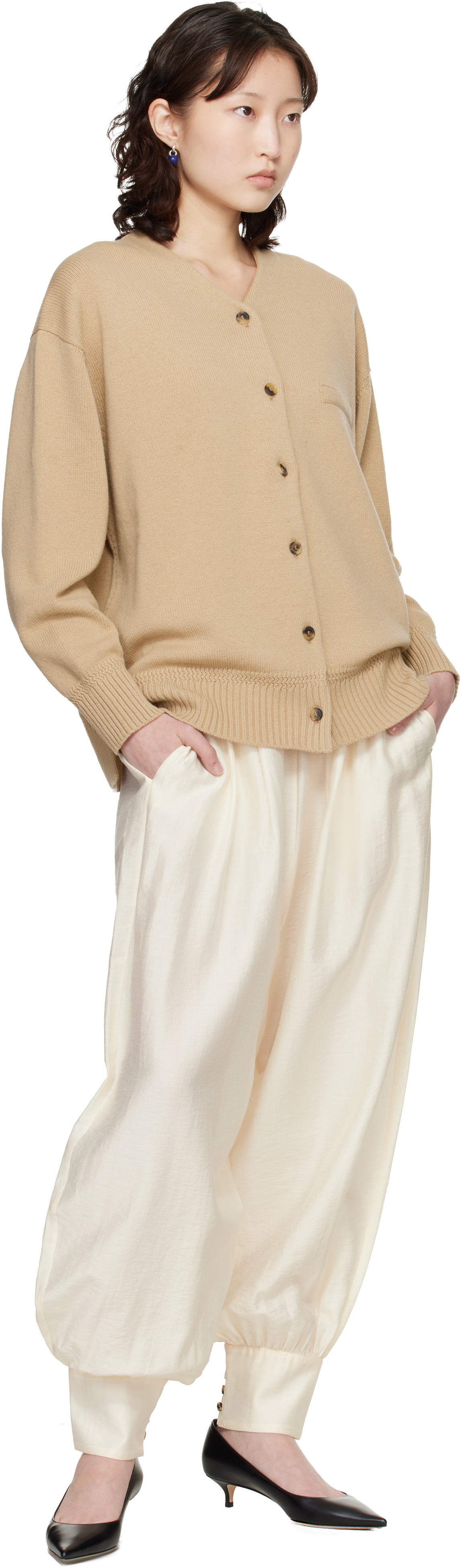 Cordera Beige Merino Wool Cardigan