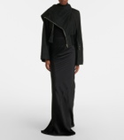 Rick Owens Scarf Flight leather jacket