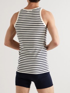 Hemen Biarritz - Gari Striped Ribbed Organic Cotton-Jersey Tank Top - White