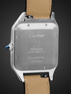 Cartier - Santos-Dumont Hand-Wound 33.9mm Extra Large 18-Karat Rose Gold, Steel and Alligator Watch, Ref. No. W2SA0017