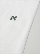 Palm Angels - Wide-Leg Logo-Embroidered Lyocell and Cotton-Blend Twill Drawstring Trousers - White
