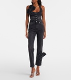 Area Bow-detail cropped straight jeans
