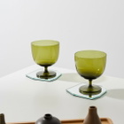 ferm LIVING Host Water Glasses - Set of 2 in Moss Green 