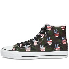 Converse Men's Skate Chuck Taylor All Star Pro Hi-Top 'Peace' Sneakers in Piquant Green/Blue