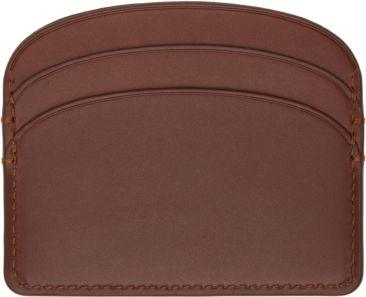 A.P.C. Brown Demi-Lune Card Holder