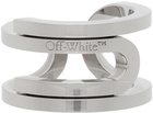 Off-White Silver Paperclip Ring