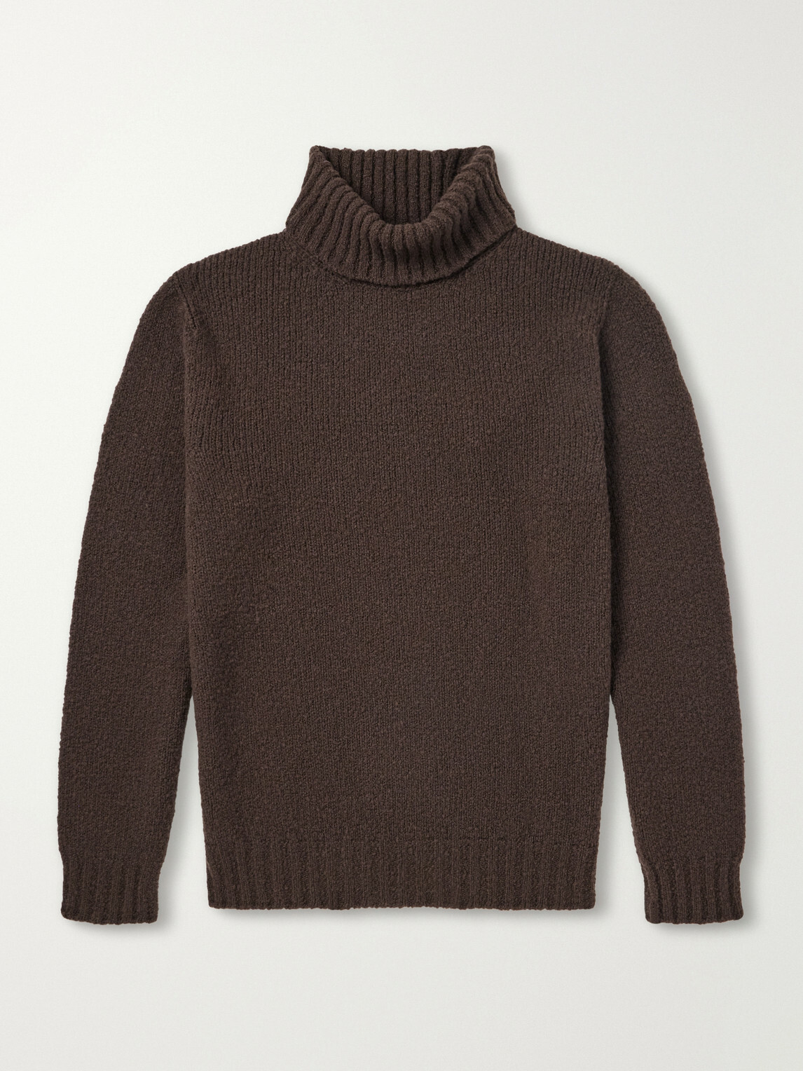De Bonne Facture - Wool-Bouclé Rollneck Sweater - Brown