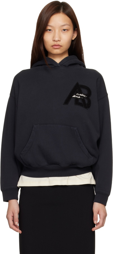 Photo: ANINE BING Black Jaci Letterman Hoodie