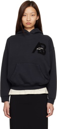 ANINE BING Black Jaci Letterman Hoodie