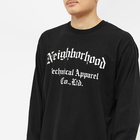 Neighborhood Men's Long Sleeve NH-8 T-Shirt in Black