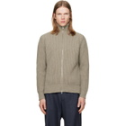 MM6 Maison Margiela Beige Ribbed Knit Sweater