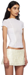 Fancì Club White Vermillion Lace-Up T-shirt